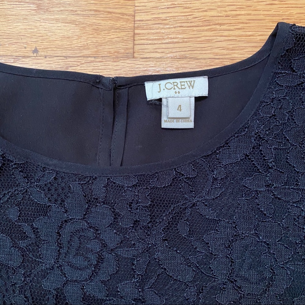 JCrew size 4 Black lace short sleeve top